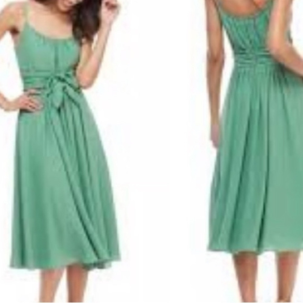 Gal Meets Glam Green Sleeveless Spaghetti Strap Sundress